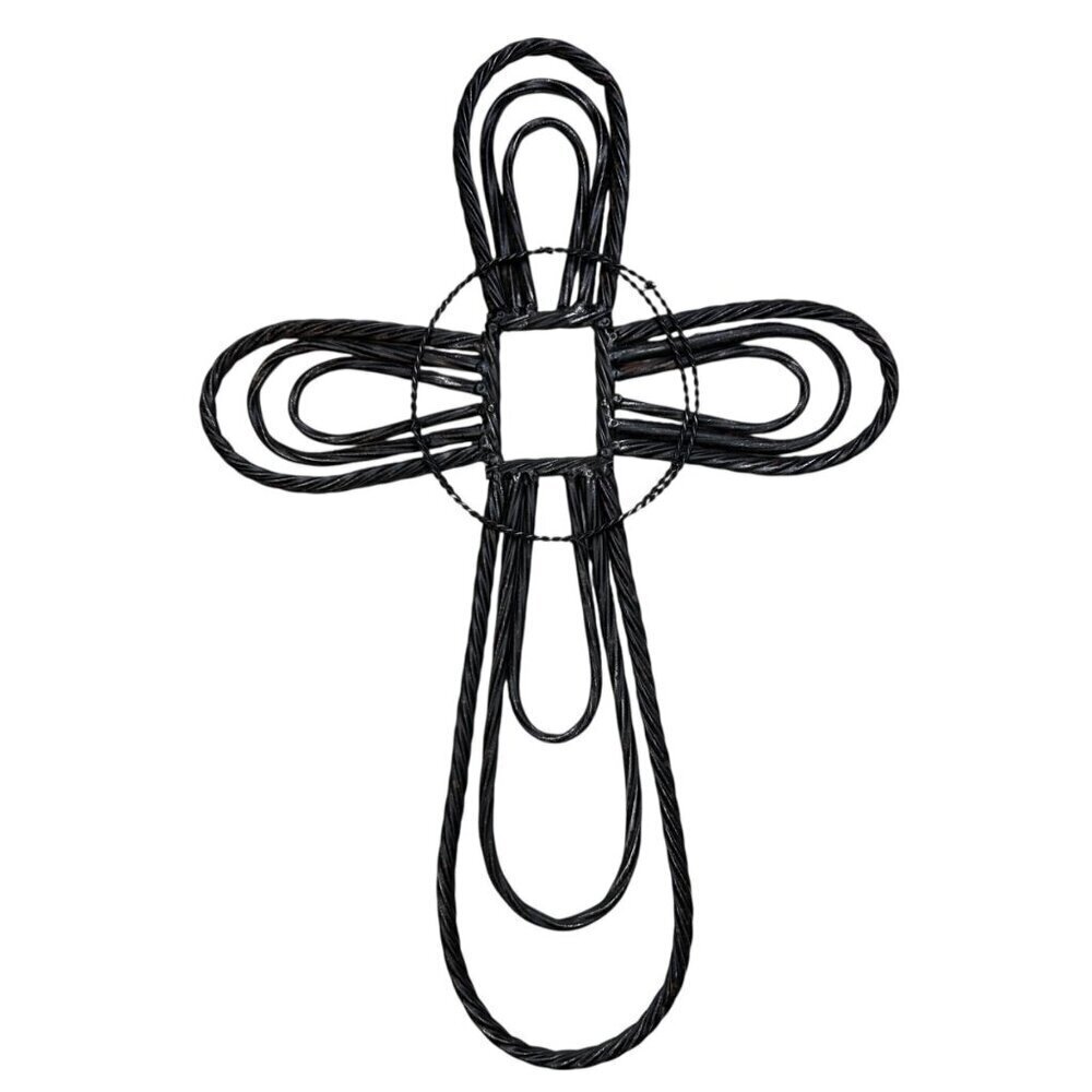 Metal Cross Twisted Rope Barb Wire Decoration Rustic Western Simple